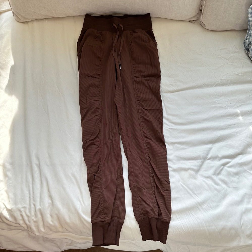 Lululemon Dance Studio Jogger Pants Womens 0 Brown Athletic Mid Rise Full Length